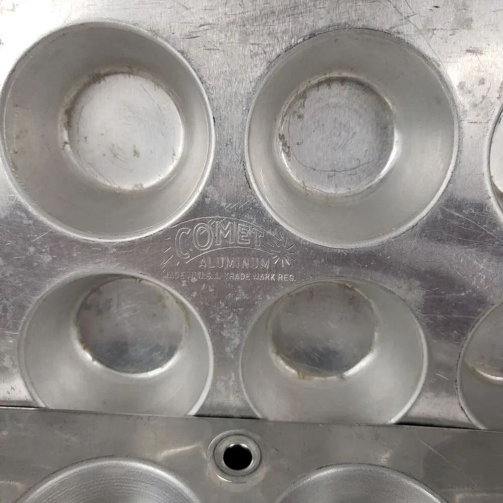 Comet 12 Cup Aluminum Mini Muffin Tin Pan Cupcake Tassies Tarts VTG Bake